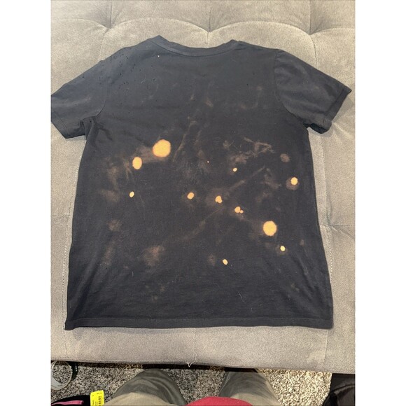 Distressed BALMAIN black white B logo gold military buttons tshirt FR34 XXS - Picture 10 of 16